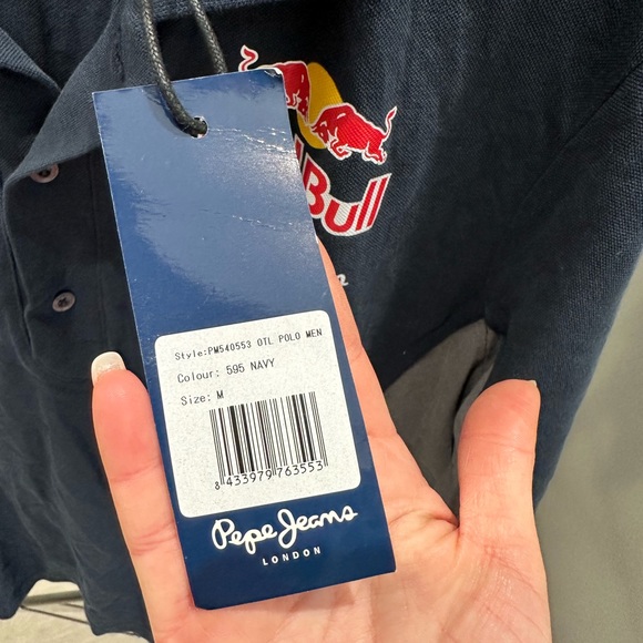 Pepe Jeans Red bull Infinity navy polo neck t shirt size M short sleeve new - Picture 3 of 8
